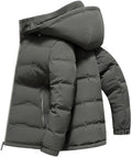 Mens Korean Slim Fit Hooded Down Jacket Winter Casual Warm Fashion Puffer Jackets Coat