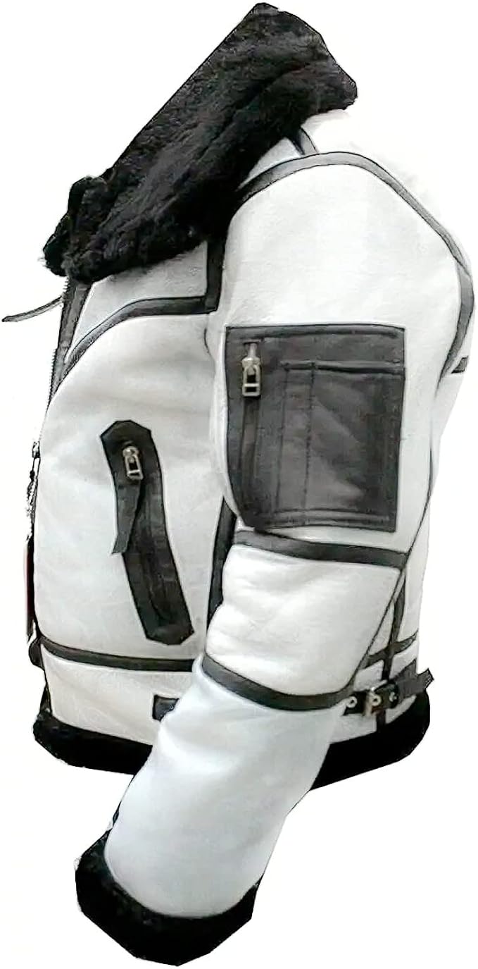 Sheepskin Vinatge Warm Classsic Shearling RAF Aviator WW2 Faux Fur Winter Leather Jacket For Men