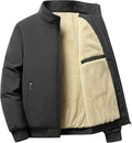 DGHM-JLMY Men's Casual Loose Plush Sherpa Jacket – Heavyweight Fleece Stand Collar Warm Lined Winter Coat